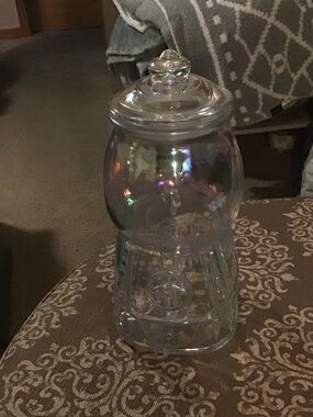 Gorgeous Iridescent Glass Candy Jar with Lid